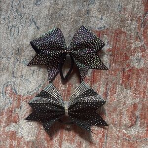 Black Rhinestone Hair Bows